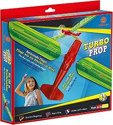 GÜNTHER FLUGSPIELE 1333 - gra latawcowa Turboprop, latawiec w kształcie samolotu z bloczkiem, 100 m sznurka latawca, ok. 48 x 21 cm, nadaje się dla dzieci od 6 roku życia
