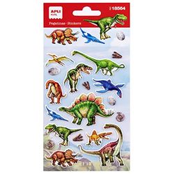 APLI Kids 18564 Dinosaurus-stickers, 1 vel met 18 permanente stickers voor scrapbooking, decoratie, DIY (18564)