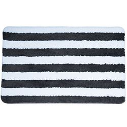 MSV Bath Mat, fabric, White/Dark Grey, 80x50x3 cm