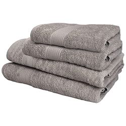 SET DE 4 SERVIETTES DE BAIN : 2 serviettes de toilette 50X90 ; 2 serviettes de douche 70X140CM 450 gr/m2 100% coton TOPE