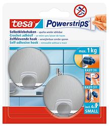 tesa Powerstrips Hooks S metal round, klein, Metaal
