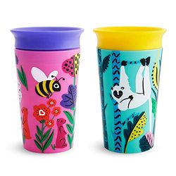 Munchkin Miracle 360 WildLove Sippy Cup, 9 oz / 266 ml, 2 Pack, Bee/Lemur
