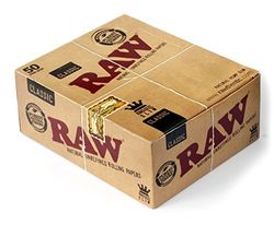 Raw King Size Slim Boite de 50 Carnets de Feuilles à Rouler