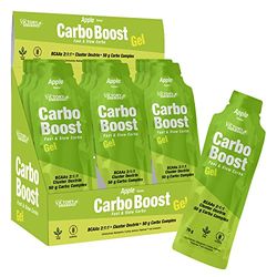 Victory Endurance Carbo Boost Gel. Goût Pomme Verte (18 x 76 g). Energie immediate. Pour l'exercice longue durée. Complexe d'Hydrates de Carbone, BCAAs et Sodium. Sans Caféine. Sans gluten, Vegan.