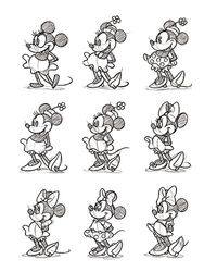 Minnie mus skissad 40 x 50 cm kanvastryck, polyester, multifärg, 40 x 50 x 3,2 cm