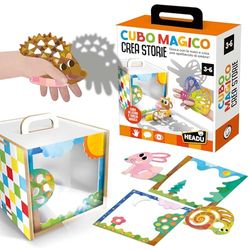 Headu Cubo Mágico CREA Historias CREA Y Proyecta Tu Espectáculo It57267 Juego Educativo para Niños 3-6 Años Made in Italy