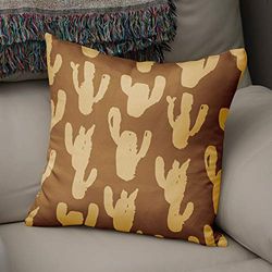 Bonamaison Decorative Cushion Cover, Polycotton, Brown, Standard