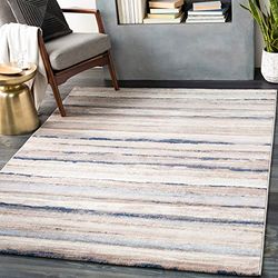 Livabliss Bruges Tapis Moderne Abstrait - Tapis Salon, Salle à Manger, Chambre Adulte et Ado, Cuisine - Design Marbre Moucheté Multicolore, Poil Ras Doux 80x150 cm - Gris, Bleu, Blanc Cassé
