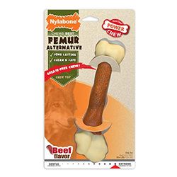 Nylabone Alternative sous forme d’os de cuisse, jouet à mâcher qui ne laisse aucun dégâts, arôme bœuf, pour les très gros chiens (+ 23kg), Chiens à mâchouillage puissant/extrême
