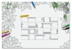 SIGEL HO580 papieren bureauonderlegger, ca. DIN A2 - extra groot, met 20 verschillende vellen om in te kleuren