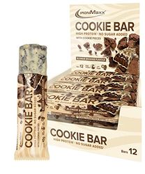 Cookie Protein Bar Blondie Brownie - 12 x High Protein Bars 45g with 14g protein per bar, delicious low-sugar snack with crunchy cookie pieces