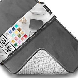 Clara Clark Tapis de Salle de Bain en Velours à mémoire de Forme, antidérapant, Lavable en Machine, séchage Rapide, Peluche Ultra Douce pour Salle de Bain, 43,2 x 61 cm, Gris