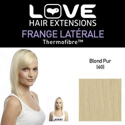 Love Hair Extensions - LHE/FRK1/QFC/CISF/60 - Thermofibre™ - Clip-In Frange Latérale - Couleur 60 - Blond Pur