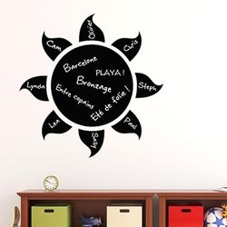Ambiance - Adhesivo decorativo para pared, diseño de sol, 110 x 110 cm, color negro
