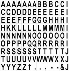 MasterVision Interchangeable Magnetic Board Accessories, Letters, Black, 0,75"h