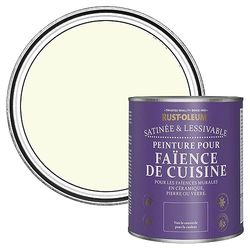 Rust-Oleum Peinture Blanche Résistante à l'eau pour Faïence de Cuisine, Finition Satinée - Sablé 750ml
