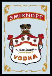 empireposter Smirnoff Vodka Bedrukte spiegel met kunststof frame in houtlook, cult-spiegel, 20 x 30 cm