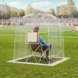 VEVOR Tienda de Campaña Deportiva 1 Persona 1,27x1,27 m Refugio Instantáneo Resistente a la Intemperie Transparente con Burbujas Refugio con Dosel Climático para Fútbol, Sóftbol, Eventos Deportivos