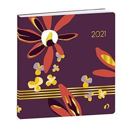 Quo Vadis Nova WEEKLY MEDIUM finition rasé vif Agenda civil Semainier 16x16cm Fleurs Jaune Année 2021