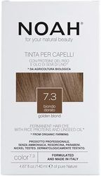 NOAH Permanent Hair Dye 7.3 Golden Blonde – Ammonia-Free Hair Colour with Linseed Oil & Rice Proteins - Nourishing, Long-Lasting & Grey Coverage - Complete Hair Colour Kit - 140ml