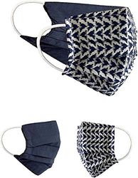 BaF Community-maskers Set van 2 stuks Unisex geïmproviseerd masker Omkeerbaar mondbeschermingsmasker Mond- en neusbescherming Omkeerbaar masker met motief katoen BCI Wasbaar