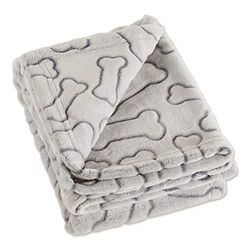 Bone Dry Embossed Bone Print Pet Blanket, 36x48, Taupe