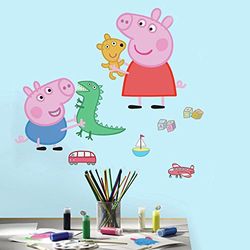 RoomMates Peppa The Pig Peppa en George Playtime Peel and Stick gigantische muurstickers