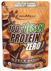 IronMaxx 100% Vegan Protein Zero - Cioccolato-Caramello 500g | polvere proteica ricca di proteine e senza zucchero composta da 4 componenti | polvere proteica vegana senza aspartame
