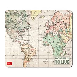 Legami - Tappetino per Mouse, Mousepad, 21x18 cm, Tema Travel, Compatibile con Mouse Ottici, Wireless e Laser, Superficie Antipolvere, Antiriflesso, Pratica e Facile da Pulire, Small