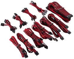 Kit pro de câbles CORSAIR Premium PSU Cables pour alimentation type 4 Gen 4 avec gainage multi-brins – rouge/noir
