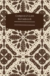 Vintage brown notebook: Vintage wallpaper composition notebook, 9x6, 100 pages
