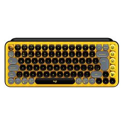 Logitech POP Keys Mechanical Wireless Keyboard with Customisable Emoji Keys, Spanish QWERTY Layout - Yellow/Black