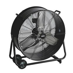 Perel Krachtige vloerventilator, Ø 60 cm, 2 snelheden, metaal, trommeldesign, zwart, binnen/buiten, 22,5 kg