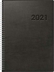 rido/idé 7027501901, Tageskalender/Buchkalender Modell Conform, Kunststoff-Einband, schwarz: 1 Seite = 1 Tag