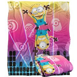 Minions CMYK Rave Silky Touch Super Soft Throw Blanket 152 x 127 cm, 50" x 60"