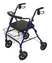 Rollator avec Barre de Dossier Incurvése XXL Days Bleu