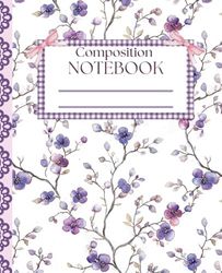Coquette Composition Notebook Collage Ruled: Floral Journal for Women & Girls | Cute Purple Vintage Aesthetic School Supplies