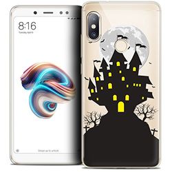 Caseink Hoes voor Xiaomi Redmi Note 5 (5.99) beschermhoes case [Crystal beschermhoes case gel HD collectie Halloween design Castle Scream - flexibel - ultra dun - bedrukt in Frankrijk