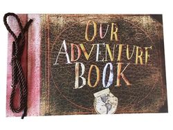 LINKEDWIN Notre livre d'aventure, our adventure book, album à thème Pixar Up avec cartes postales de film, album photo de mariage et d'anniversaire, souvenir, 80 pages