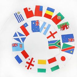 AZ FLAG - Guirlande Drapeau Coupe du monde 2023 de rugby à XV - 8 Mètres Avec 20 Fanions De France 2023 De 30x20 cm - Petits Drapeaux 100% Polyester - 100g