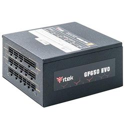 ITEK Voeding voor PC GF650 EVO – 650 W, HDB hydraulische dynamische lager 12 mm, actieve PFC-bescherming, efficiëntie certificering 80 Plus goud, semi-modulaire Free Plug, Giapp condensatoren
