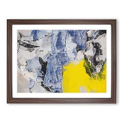 Looking For Something In Abstract Modern Art Framed Wall Art Print, Ready to Hang Picture for Living Room Bedroom Home Office Décor, Walnut A4 (34 x 25 cm)