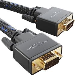 KabelDirekt – Cable VGA vers VGA – 10m tressé – pour Une qualité d'image maximale, cuivre de Haute pureté (métal, Full HD, connecte Un PC à Un écran/projecteur)