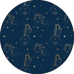 Bonateks, Round Digital Printed Mouse Pad, Non-Slip Base, for Office and Home, Diameter:22cm