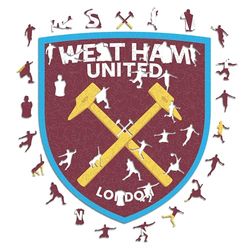 Iconic Puzzles, West Ham Logo, Prodotto Ufficiale, Puzzle di Legno per Adulti e Bambini, Legno 100% Sostenibile, Taglia S 150 Pezzi