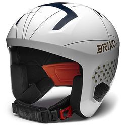 Briko Helmet Adulte Unisexe, Shiny White-Tangaroa Blue-Gold, S
