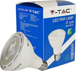 V-TAC Bianco Lampadina LED con Attacco Edison E27-Lampadina PAR20 da 8W (Equivalenti a 40W) -Fascio luminoso da 40° -Luce Naturale E27, 8 W, 8Watt-Taglicht-Reflektor