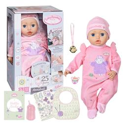 Baby Annabell Active Annabell 709900-43cm Doll with Soft Cuddly Body & Realistic Features and Sounds - Clothing and Accessories - Require 3 AAA Batteries (Not Included) - For Kids From 3+ Years