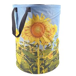 TerCasa® Grote pop-up zak, zonnebloem, voor gebruik als tuinzak, waszak, wasmand, speelgoedmand, 100 liter, voor huishouden, kinderkamer en tuin (1 stuk)