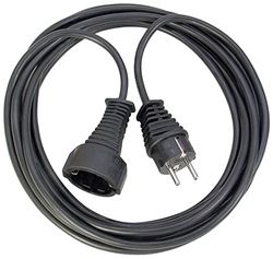 BRENNENSTUHL A1943151601165460 1165460-Alargador eléctrico IP20 H05VV-F3G1,5 de 10 m (Negro), Multicolor, 10m